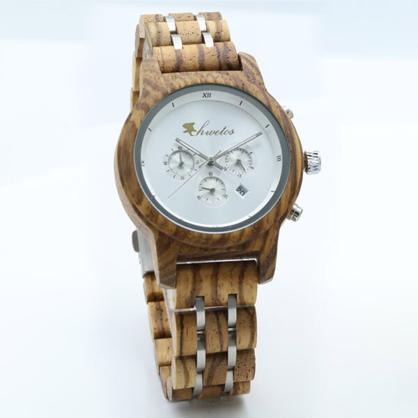 RELOJ DE LUJO MADERA CEBRA PARA MUJER Hwetos