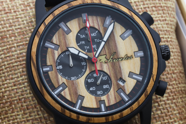 RELOJ MADERA DE CEBRA DE LUJO - Imagen 5