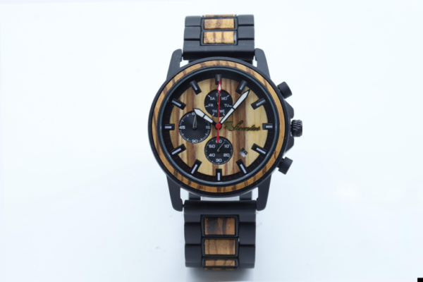 RELOJ MADERA DE CEBRA DE LUJO - Imagen 3